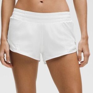 Lululemon White Hotty Hot 2.5 Low Rise Shorts